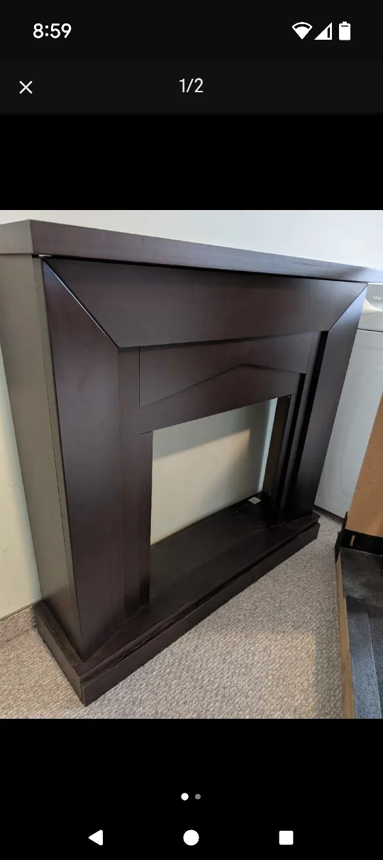 Dark Brown Fireplace Mantle $20 Need Gone Now thumbnail