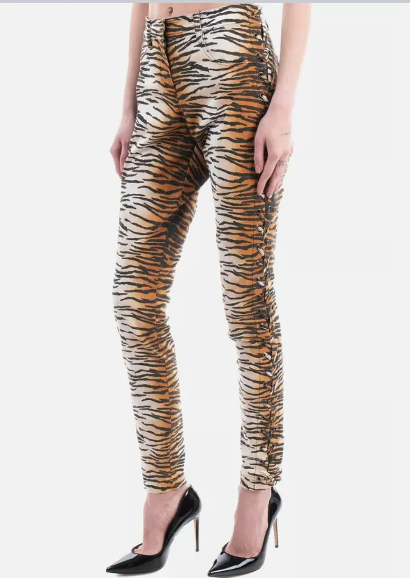 A.L.C. Tiger Print Skinny Jeans - Size S thumbnail