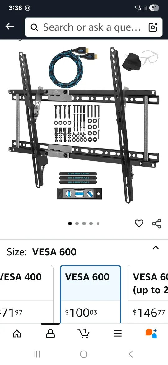 Cheetah Tilt Wall Mount for 32-65" TVs thumbnail