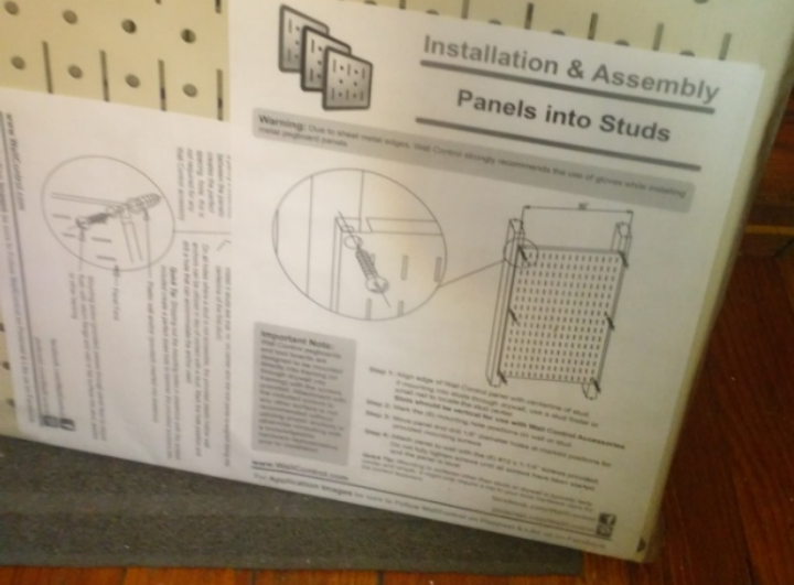 two pegboard Panels white shelves - photo 3