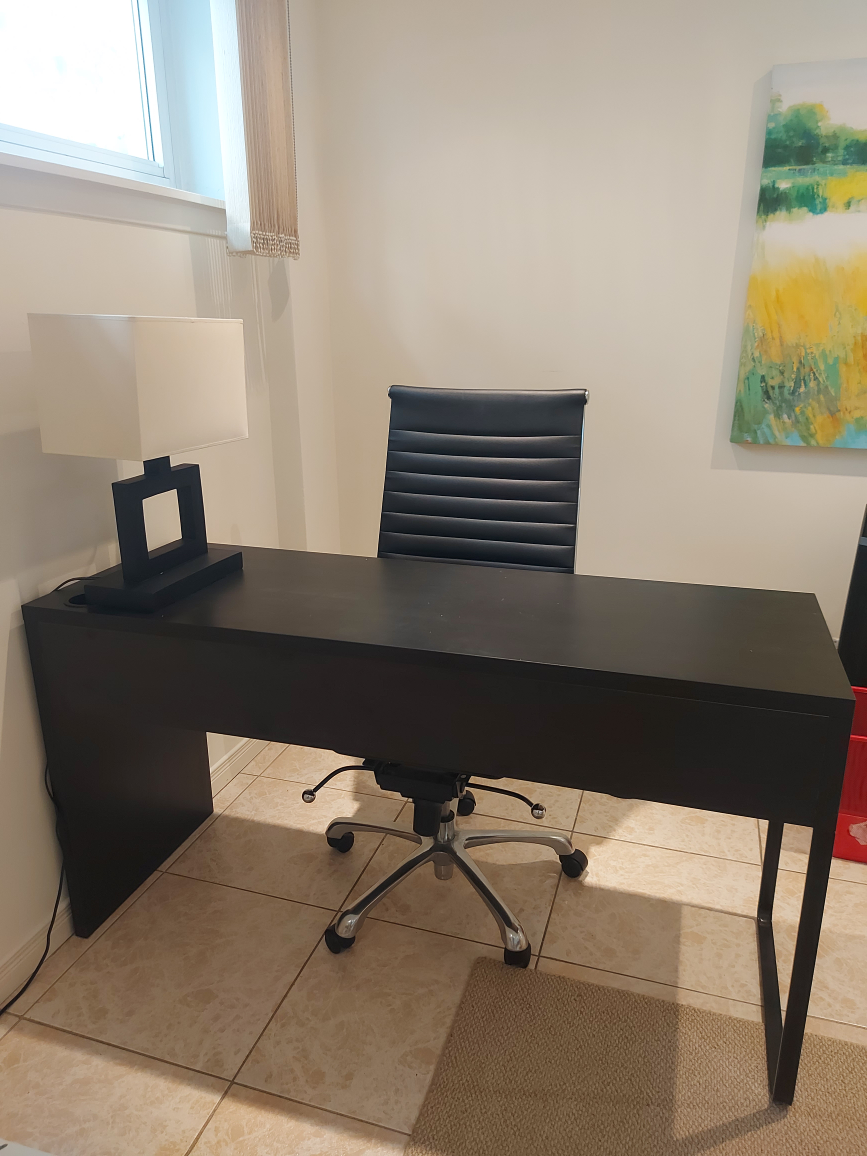IKEA Micke black office desk with chair