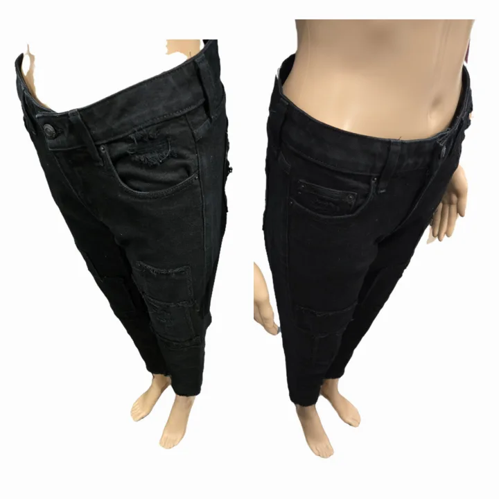 10 Crosby Derek Lam Denim Mila Patchwork Girlfriend Size 24 image indicator(7)