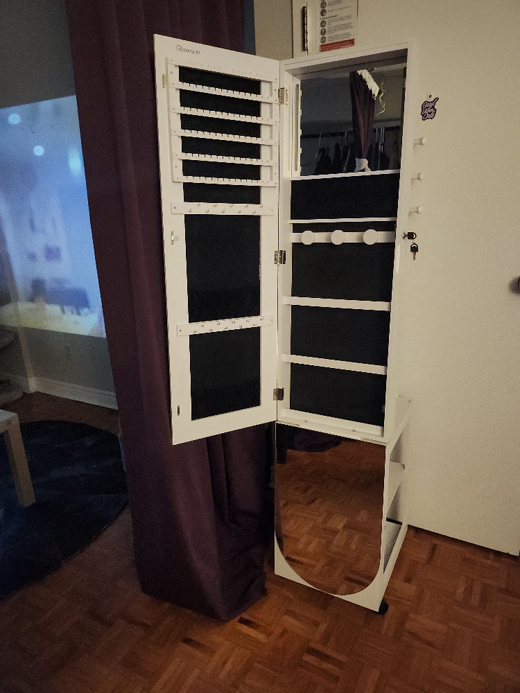 HUAJIAYI White Jewelry Armoire with Mirror - photo 2