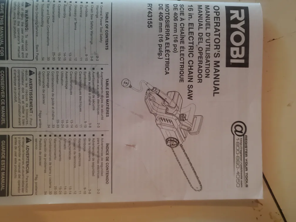 Ryobi chainsaw image indicator(4)