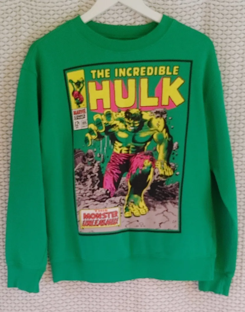 Marvel Comics Hulk Green Sweatshirt - Size S thumbnail