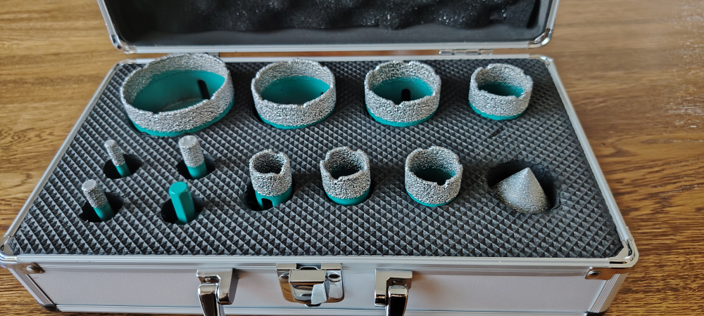 Diamond Hole Saw Drill Bit Set with Case