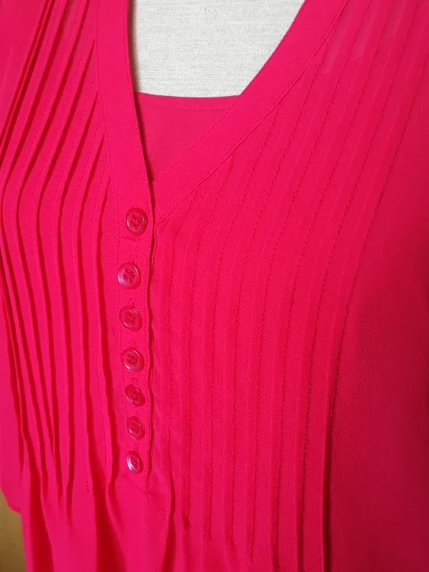 Hot Pink Sheer Blouse with Camisole image indicator(3)