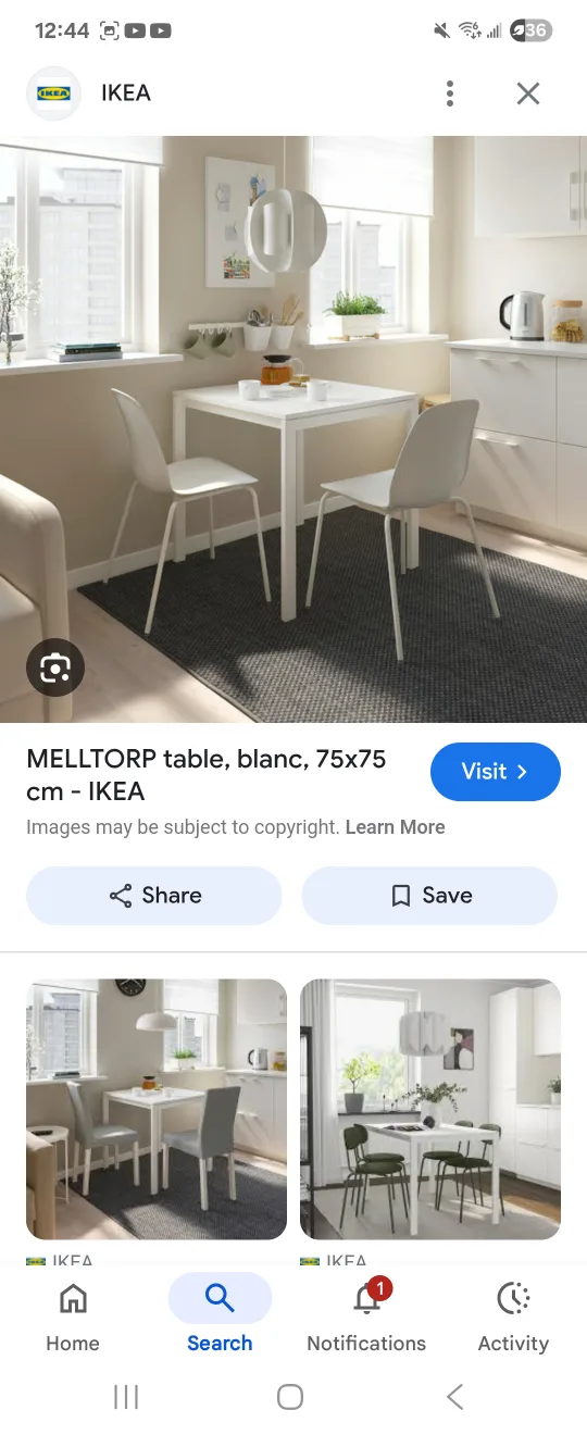 IKEA MELLTORP Square Dining Table, 2-seater dining table image indicator(5)