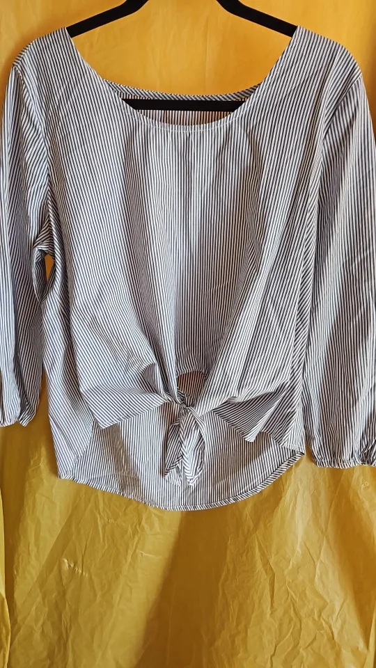 Striped Tie-Front Blouse xl thumbnail