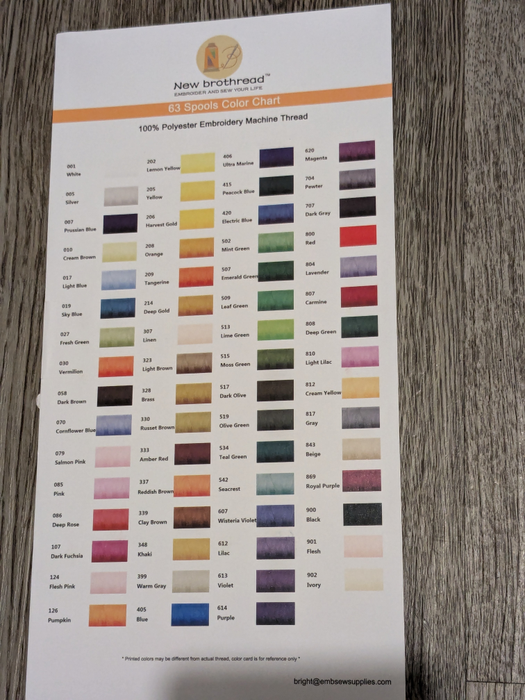 New Brothread Embroidery Machine Thread - 63 Spools