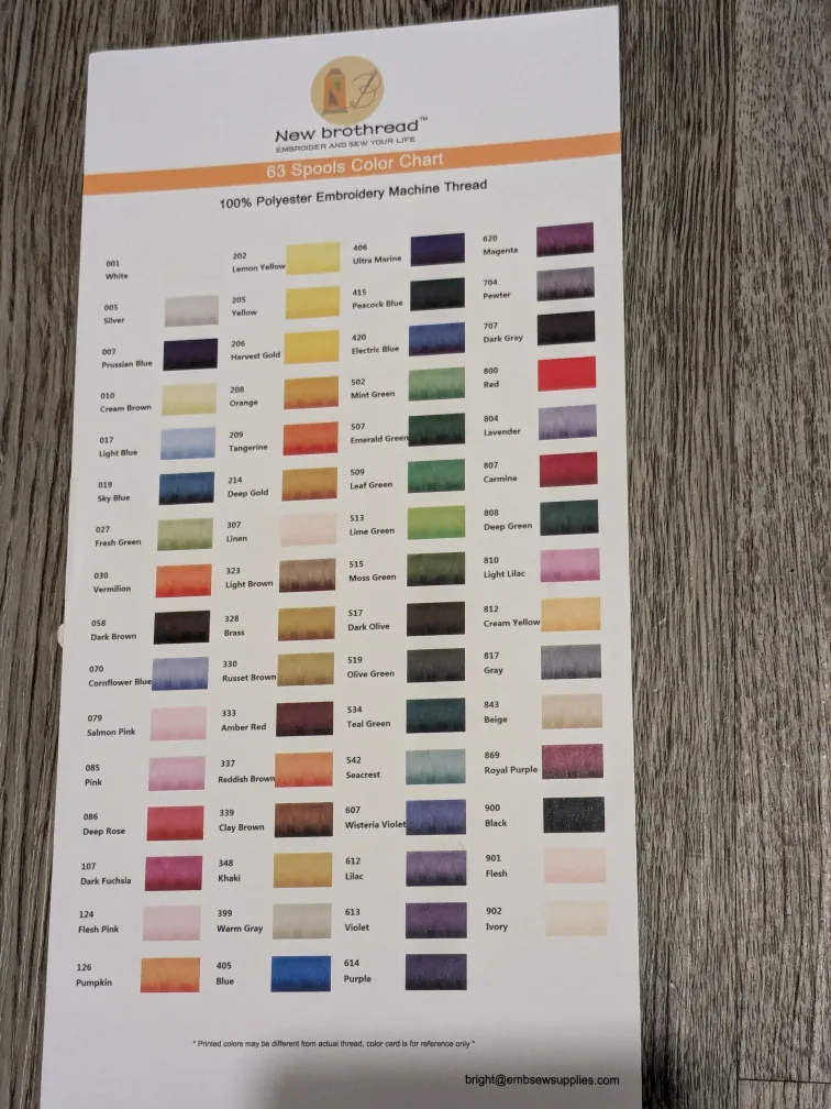 New Brothread Embroidery Machine Thread - 63 Spools thumbnail