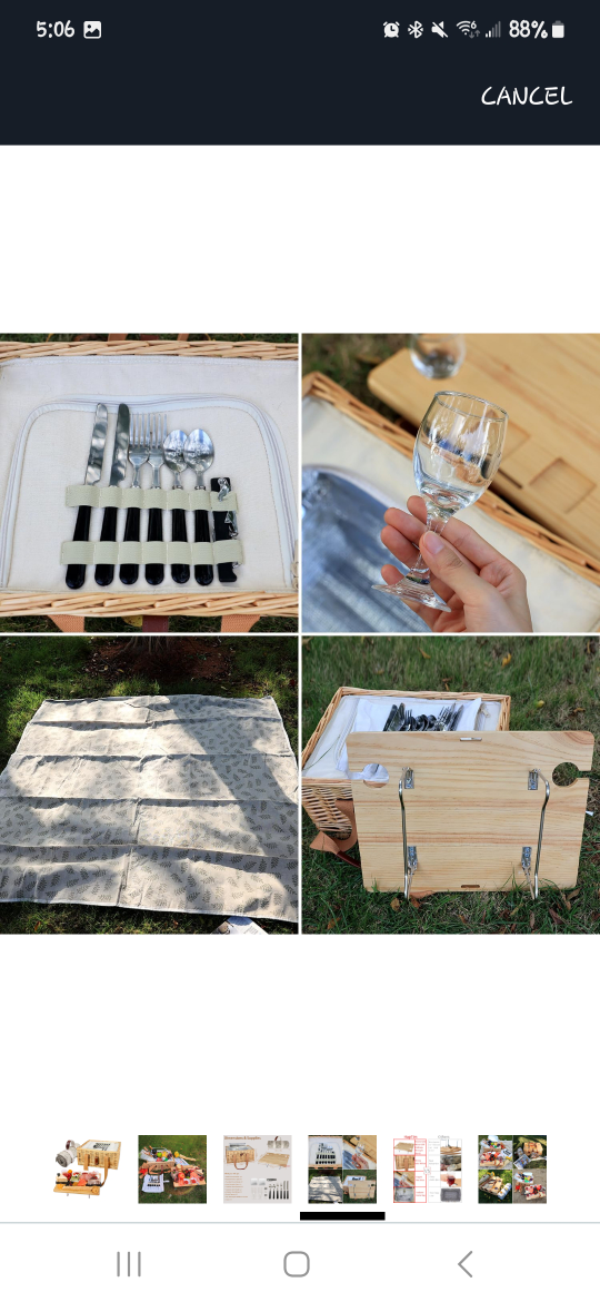 Wicker Picnic Basket Set - NEW