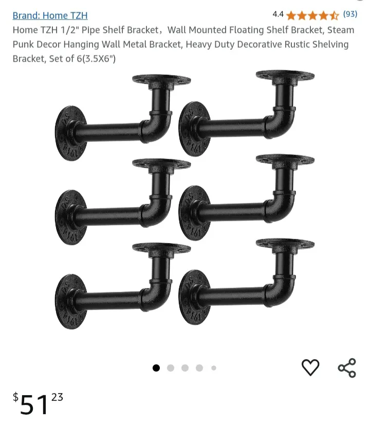 🥕   NEW!  Set of Shelf Brackets - Wall Mounted image indicator(2)