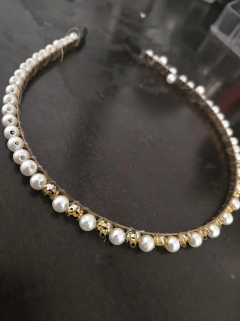 Pearl & Gold Beaded Headband #freecycle thumbnail