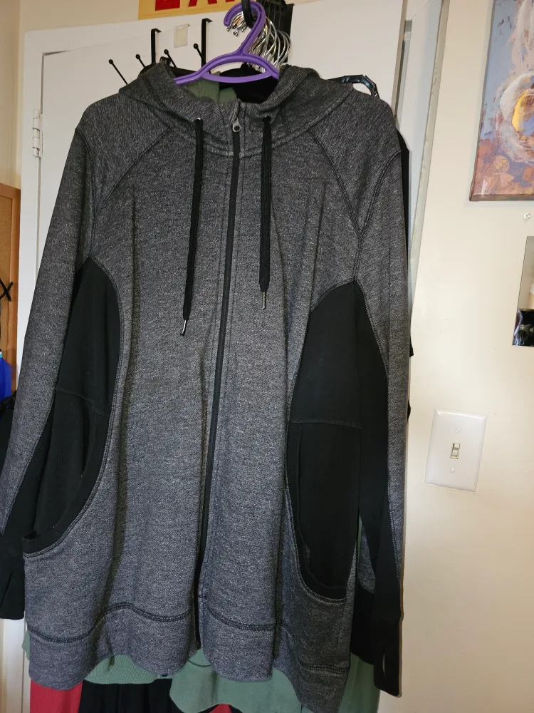 Activezone Essentials Grey & Black Zip-Up Hoodie thumbnail