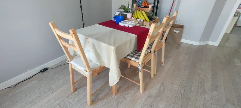 IKEA Dining Table with Four Chairs thumbnail