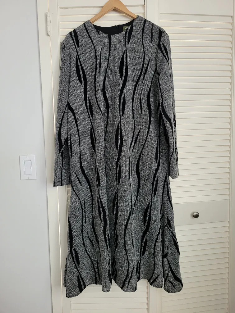 Grey & Black Patterned Dress thumbnail