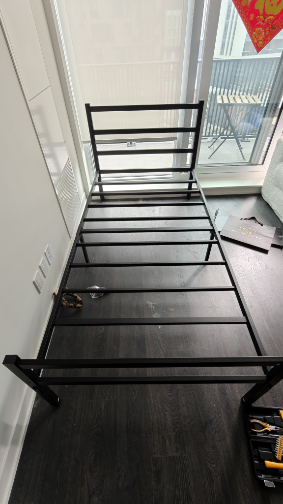 Twin Size Metal Bed Frame and Mattress
