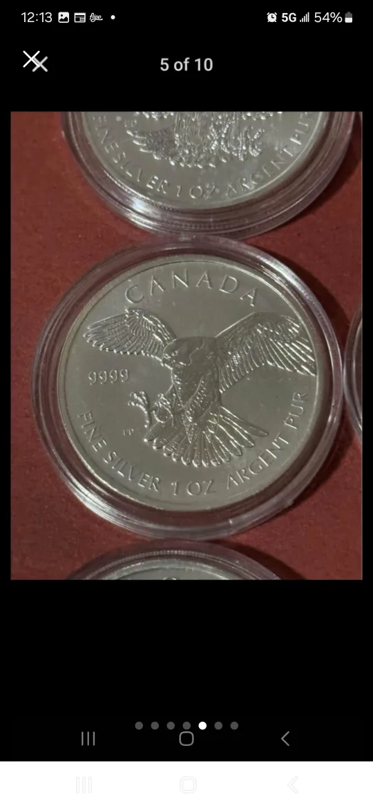 6x 1 oz Canadian Silver Coins Wildlife Maple Series .9999 image indicator(5)