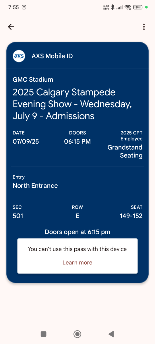 Stampede Evening Show Tickets