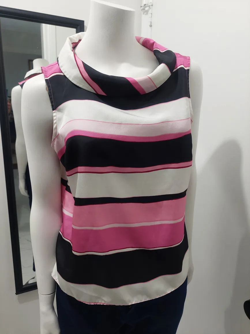 Talbots Petites Striped Sleeveless Top thumbnail