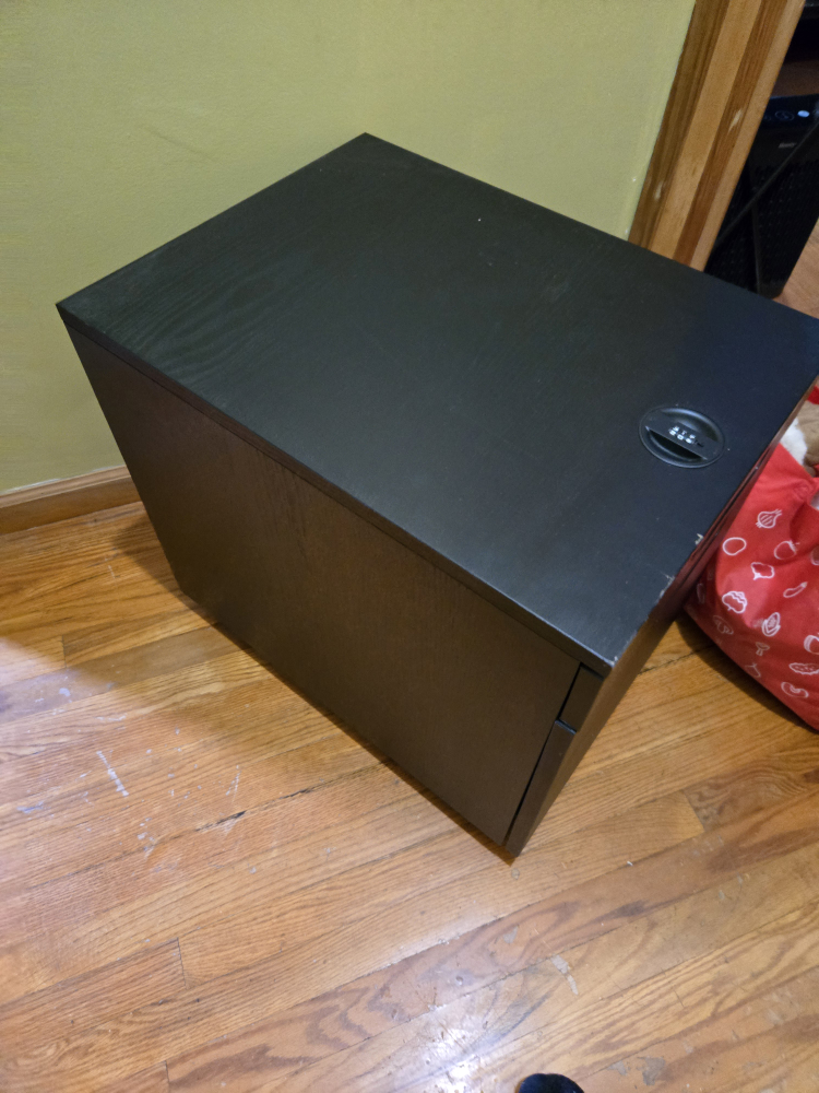Black Wood Rolling File Cabinet - photo 2
