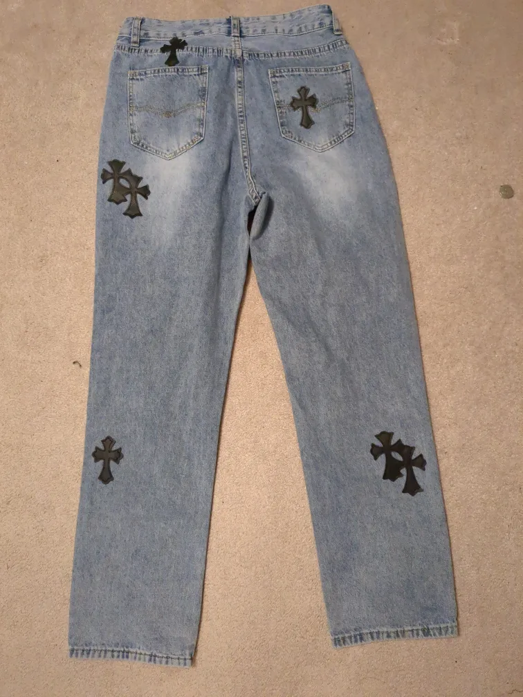 cross stitch jeans unisex (NEGOTIABLE) image indicator(2)