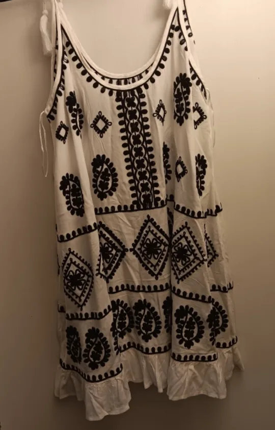 Elan White Embroidered Dress image indicator(3)