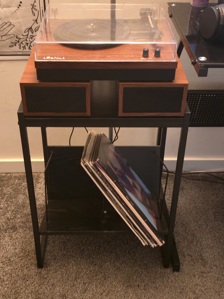 record player/vinyls/stand