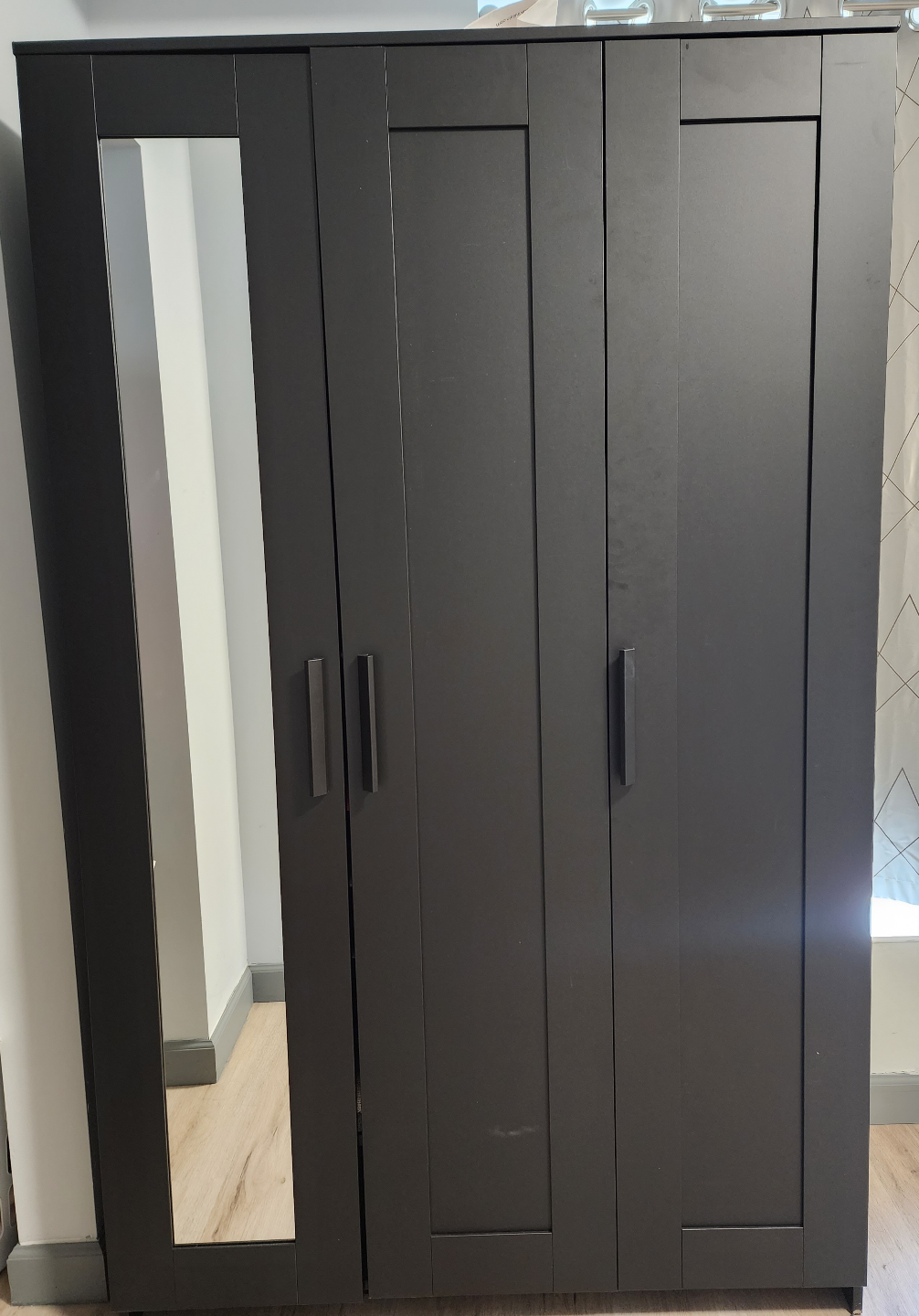 IKEA Brimnes Black Wardrobe with Mirror - photo 4