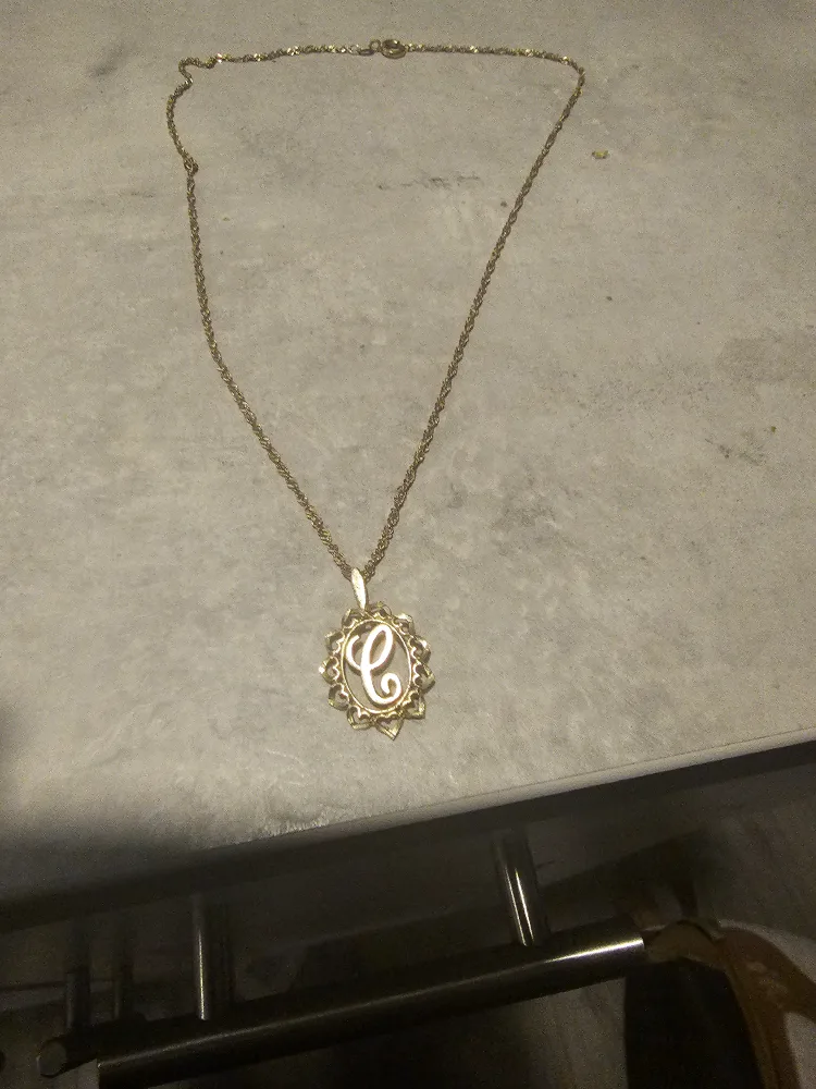 10KT Gold Necklace with 'C' Pendant image indicator(3)
