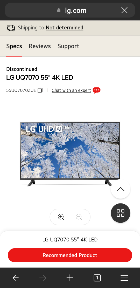 LG 55 INCH QU7070