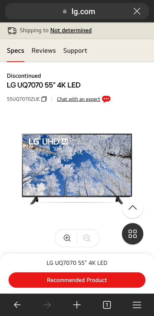 LG 55 INCH QU7070 thumbnail