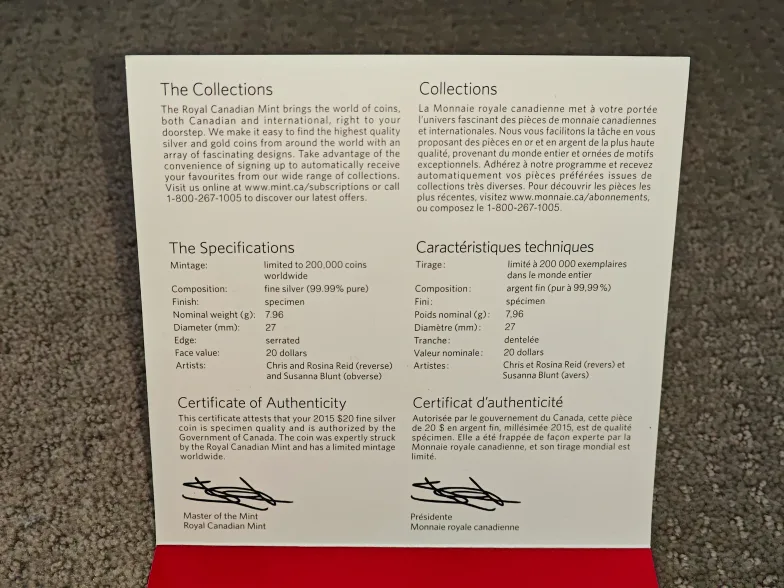 Canada 2015 RCM $20 Fine Silver Coin - Christmas Gingerbread Man image indicator(6)