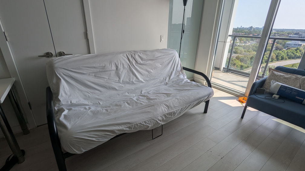 Futon Bed with Black Frame