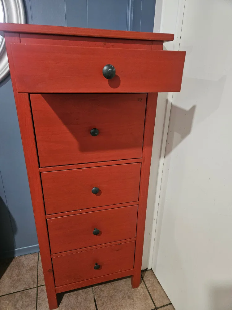 Red 5-Drawer Dresser thumbnail