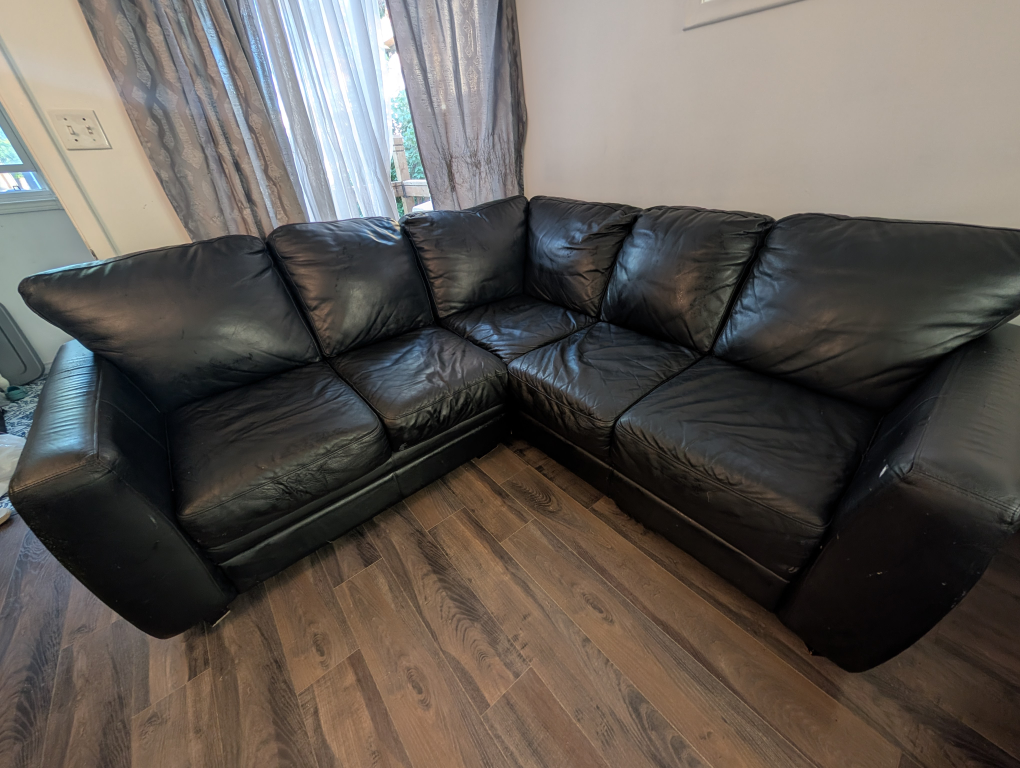 Black Leather Sectional Sofa