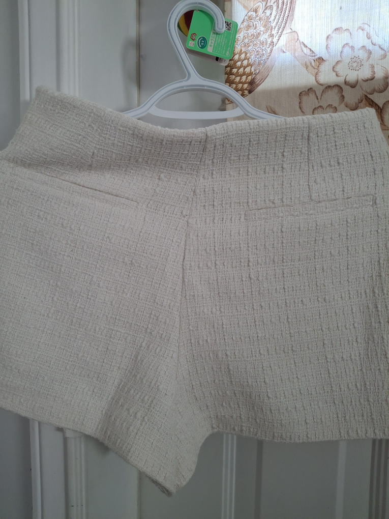 ZARA Ivory Textured Shorts - photo 2