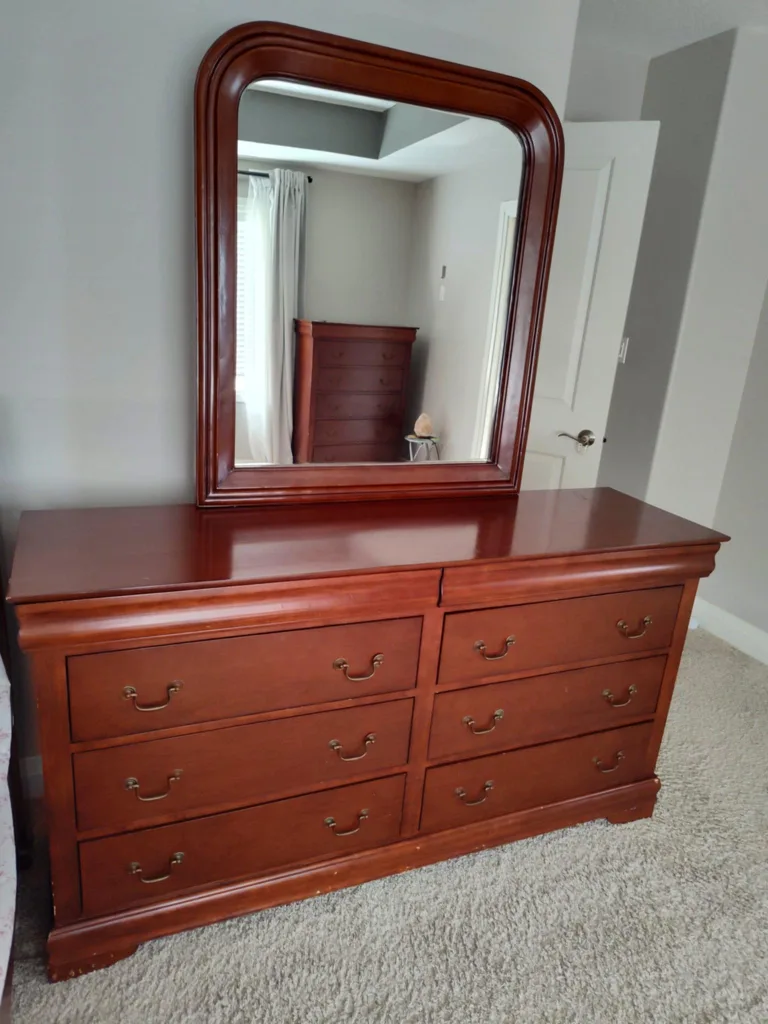 Wooden Dresser with Mirror thumbnail