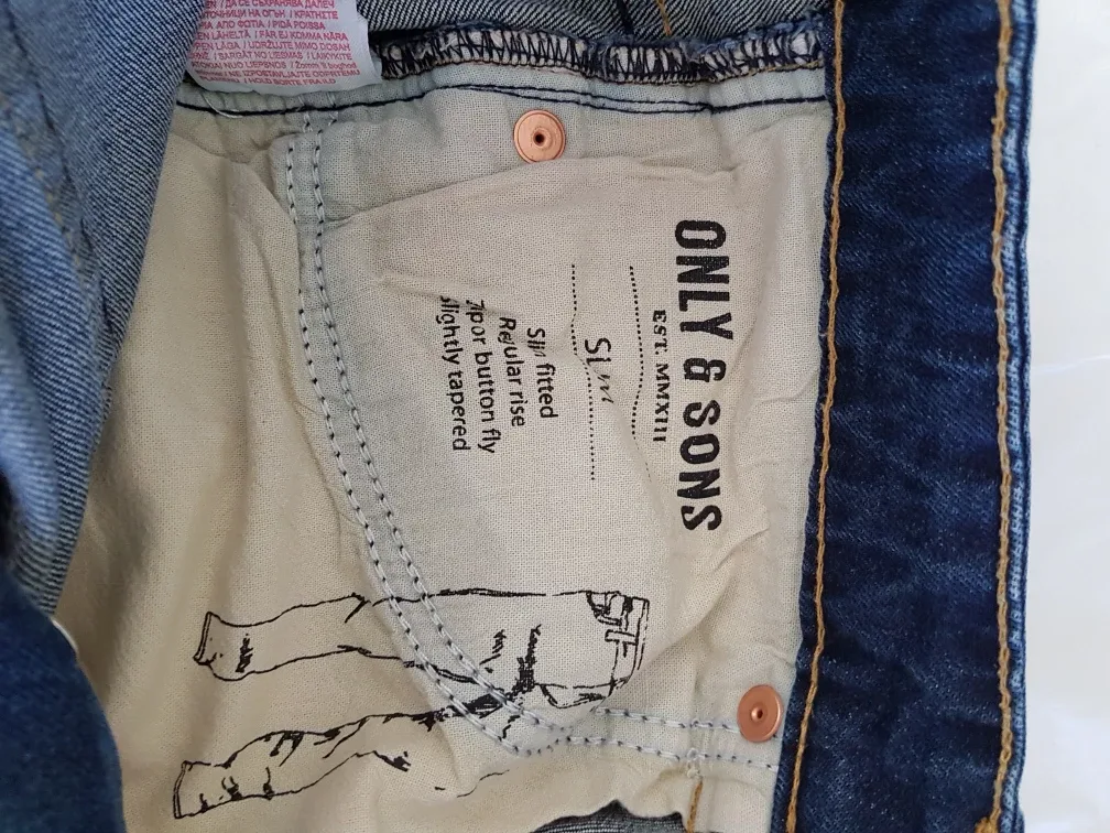 Only & Sons Slim Fit Jeans - Waist 34, Inseam 32 thumbnail