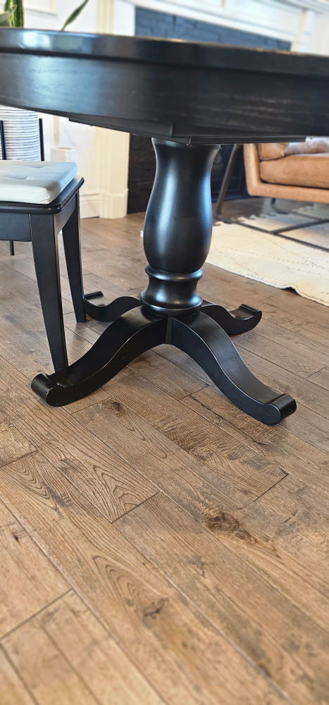 Crate and Barrel Black Round Dining Table with Chairs - photo 2