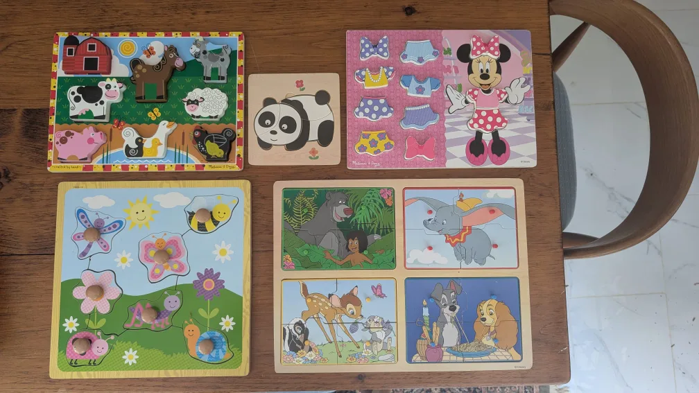 5 Kids Wooden Puzzles Set thumbnail