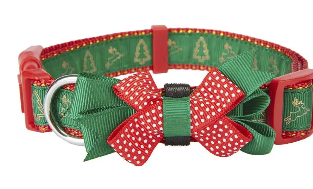 Christmas Dog Collar with Bow - Size Small image indicator(2)