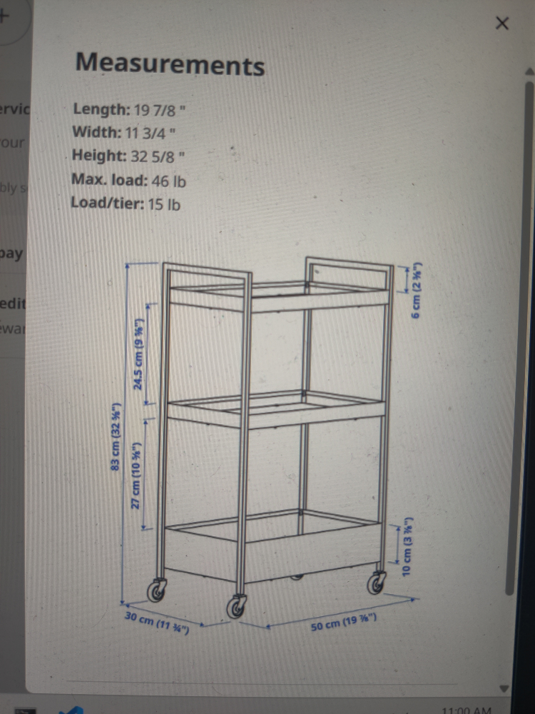 Black Ikea Nissafors Kitchen Cart - photo 3