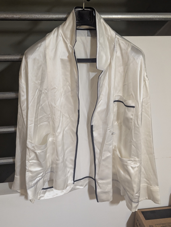 Elegant White Silk Satin Kimono Robe