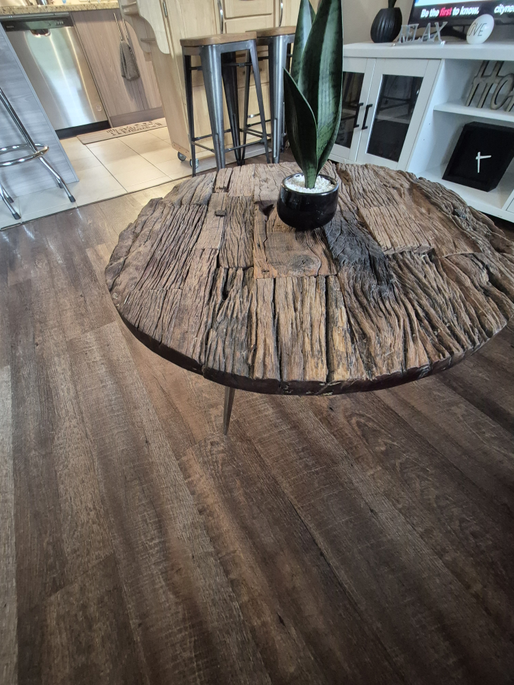 Unique Round Wooden Coffee Table - photo 2