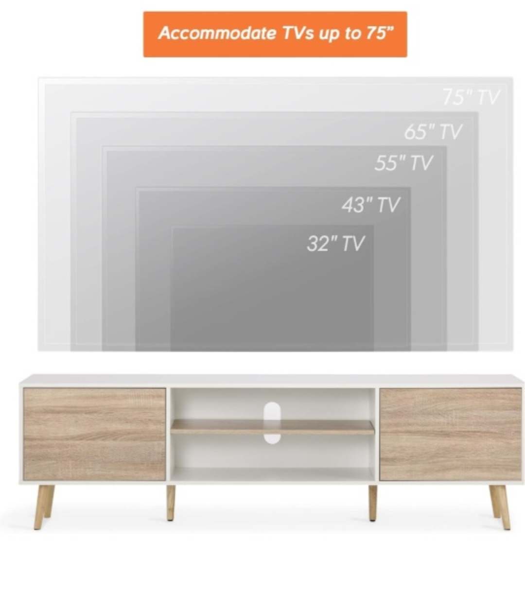 TV Stand - Accommodates TVs up to 75" - photo 2