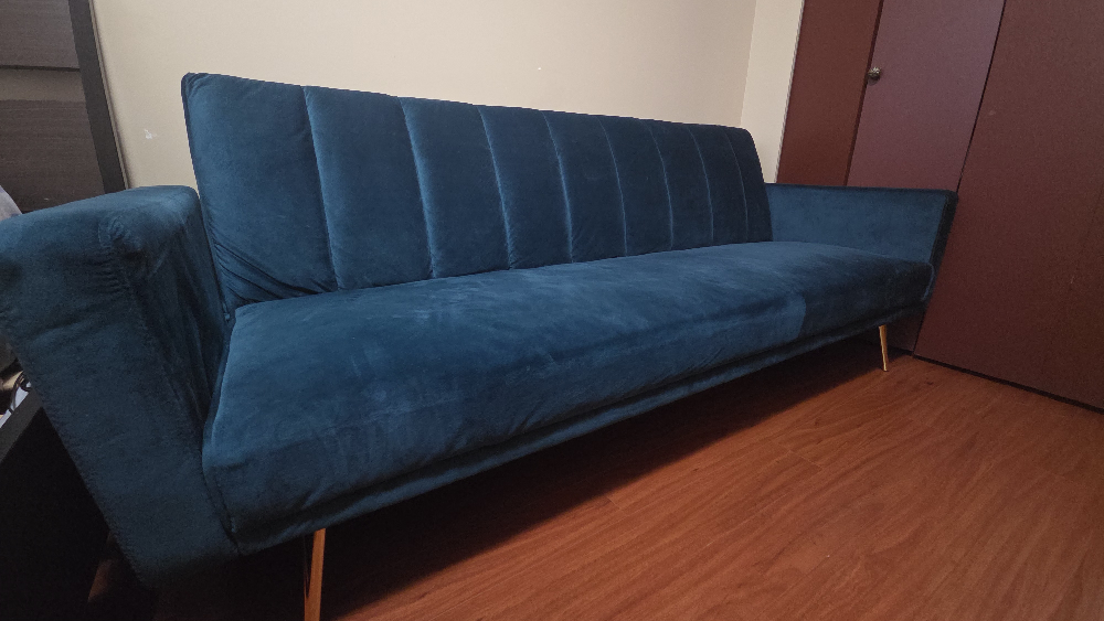 Teal velvet Sofa bed futon - photo 2