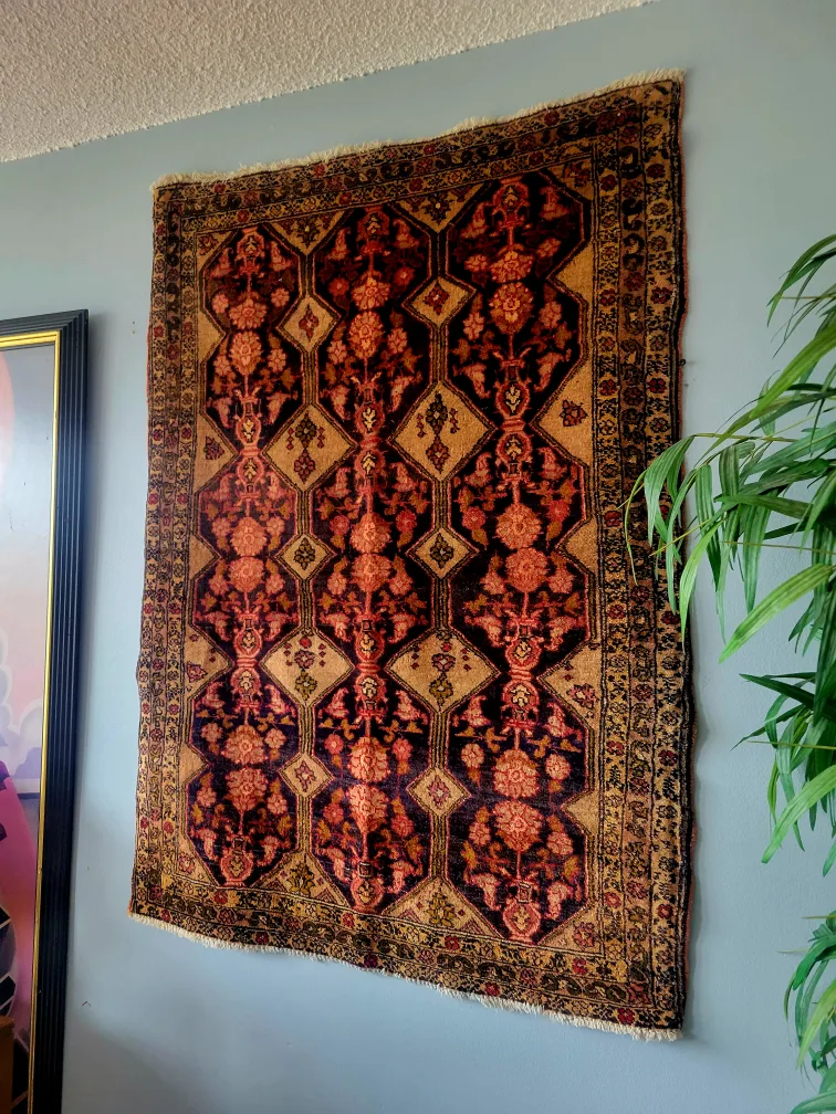 Authentic Ferdows Wool Hand Knotted Persian Rug (45" × 33") thumbnail