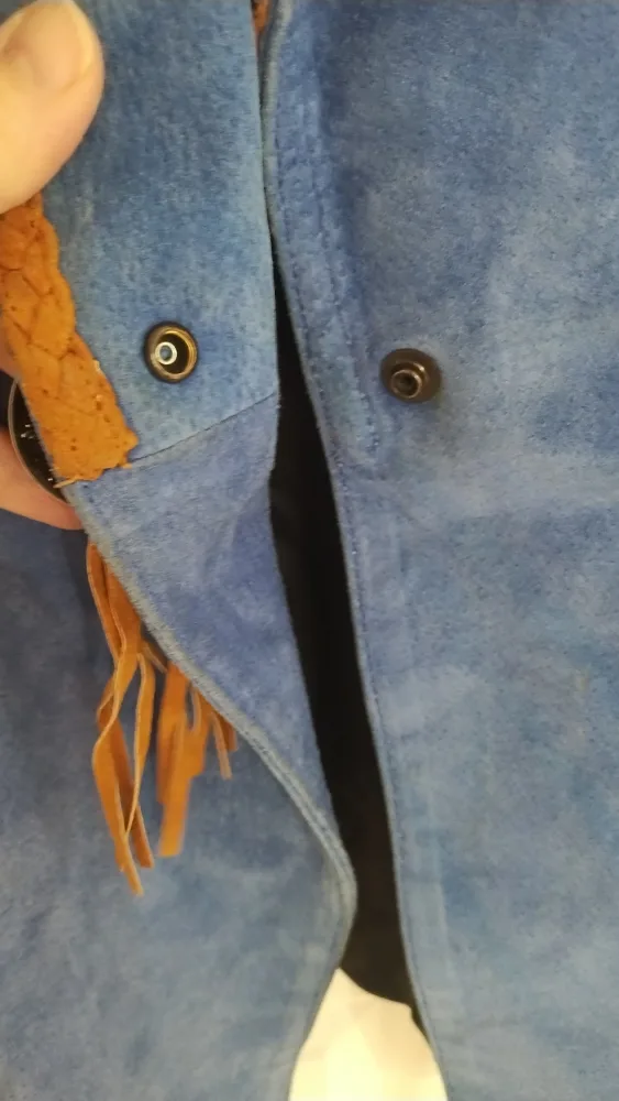 Frontier Classic Vintage Blue Suede Leather Fringe Jacket image indicator(6)